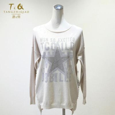 China Anti-Shrink Fashion 3D star printing woman tops sweater for sale