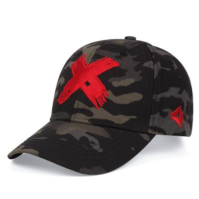 China COMMON high quality men's cotton safari brand embroidery camouflage red baseball hat for sale