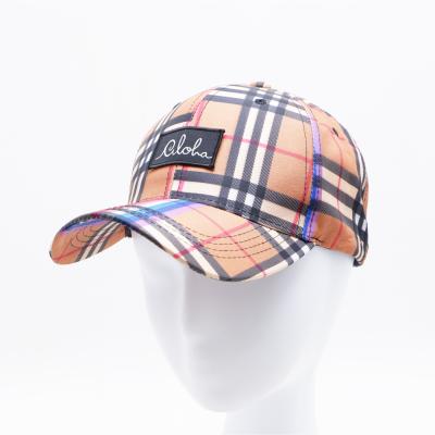 China 2022 New Hot Selling COMMON Plaid Pattern Printing Custom Design Logo Baseball Cap for sale