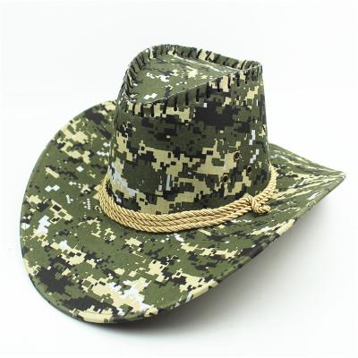 China 2022 Eco-friendly New Design Camouflage Print High Quality Customized PU Cowboy Hat for sale