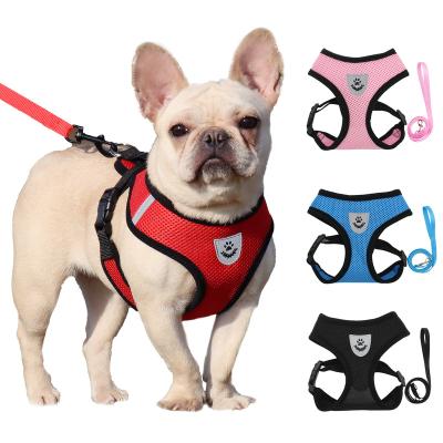 China Wholesale Classic Adjustable Dog Harness Innovative Mesh Padded No Pull Breathable Soft Nylon Padded Pet Cat Harness With Leash for sale