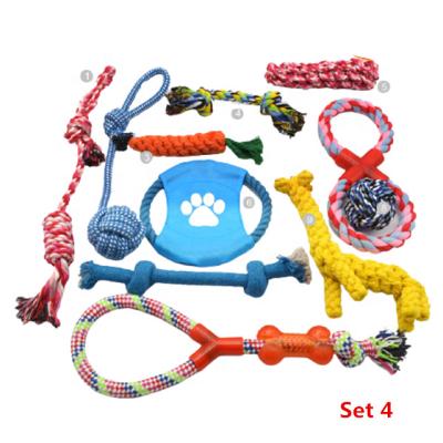 China Custom Stocked 12 Pack Dog Chew Teether Cotton Rope Dog Toys Squeaky Dog Chicken Toy Set for sale