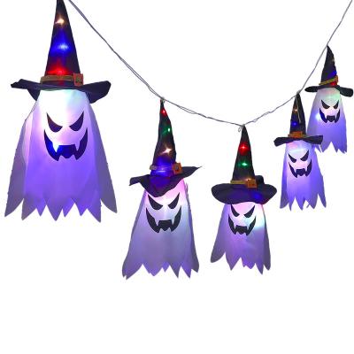 China Christmas Light Hanging Ghost Halloween Dress Up Magician Hat Lamp Glowing Horror Props Home Bar Decoration Halloween LED Flashing Light for sale