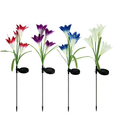 China RGB LED String Light Solar Phalaenopsis Lights Waterproof Garden Yard Lawn Artificial Flower Light Lamp for sale