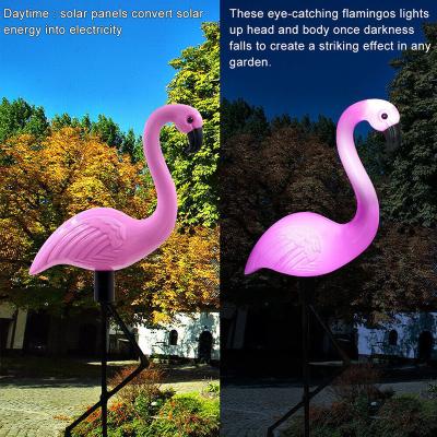 China Garden Patio Solar Powered Outdoor Waterproof Porch Decorations Motion Sensor Flamingo RGB String Lights Wireless Lantern Lamp for sale