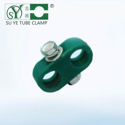 China Small Plastic Hydraulic Hose Pipe Clamp With One Bolts For Twin Piping Type for sale