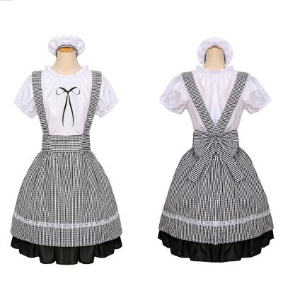 China Classic Lolita Plaid Dress Roupas Bow Polyester Dot Maid Costume Sexy Women for sale