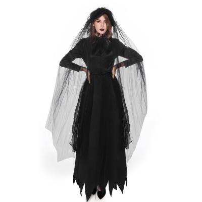 China Polyester Halloween Zombie Vampire Cosplay Costume For Women Stunning Carnival Fancy Dress Up Outfit Plus Size for sale