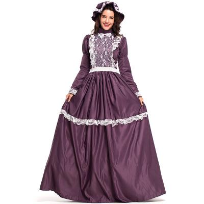 China Dress Up Lady Costume Party Halloween Susan B Anthony Rural Farm Girl Prairie Dress Long Sleeve Cosplay Sexy Adult Women Deguisement for sale