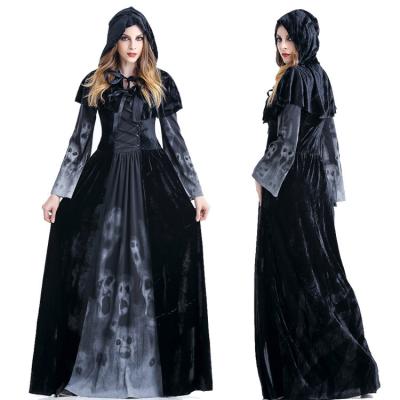 China Halloween Dress Victorian Cosplay Costume Scary Vampire Witch Clothes Medieval Women Masquerade Costume Ghost Long Fancy Dress for sale