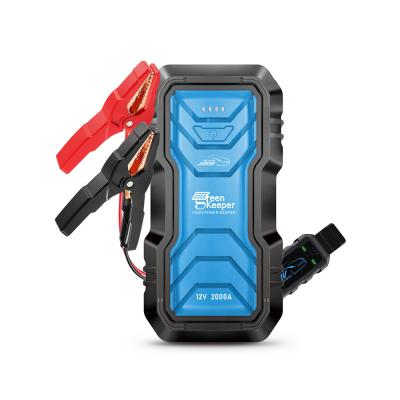 China Green Keeper 2024 2000A Car Emergency Battery 16000mAh 12V Jump Starter with Smart Clamps for sale