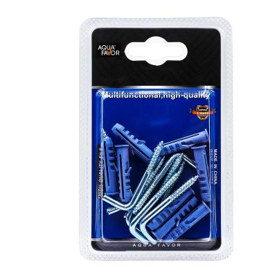 China Flat seven-shaped screw hook with plastic expansion tube The packing can be customized exclusive in shopping malls and supermarkets for sale