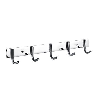 China Sustainable 304 Stainless Steel Wall Hanger Bathroom Robe Clothes Coat Hook for sale