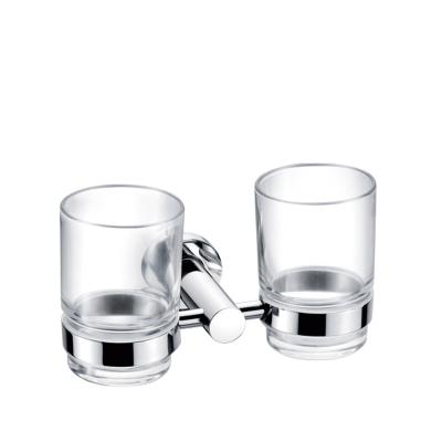 China Home Hotel Stainless Steel Tumbler Doubles Cup Holder Home Hotel Wall Mounted Bathroom Accessories for sale