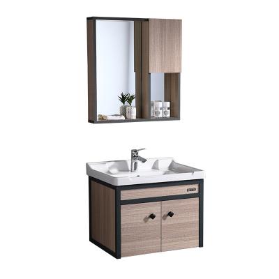 China 600mm Side Door Modern Wall Mounted Aluminum Vanity Bathroom Cabinet for sale