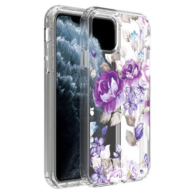 China Transparent Shockproof Customized Printed Beautiful Flowers Premium Quality Acrylic Design TPU Phone Case For iPhone Xs Xr 11 11pro for sale