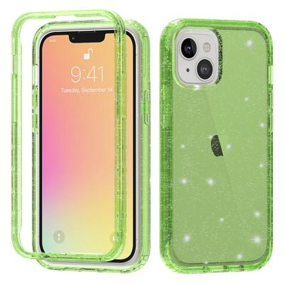 China Two-Layer Shockproof Structure Hybrid Premium Material Candy Colors Glitter Phone Case For Apple iphone XSmax 11 12 13 for sale