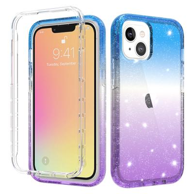 China Premium Quality Ombre Shinning Dreamy Pink Transparent Shockproof PC TPU Phone Case For iphone 13 pro 13pro max 13 12 11 XR for sale