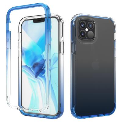 China Two-Layer Structure Hybrid Shockproof Premium Material Mixed Color Transparent Phone Case For Apple iphone 12pro 12 Max for sale