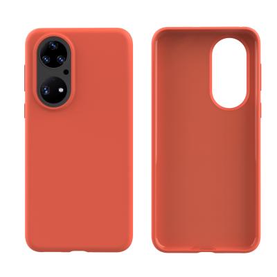 China Anti-drop Soft-to-touch Liquid Silicone Shockproof Washable Anti-Dust Phone Case For Huawei P50 P50 Pro for sale