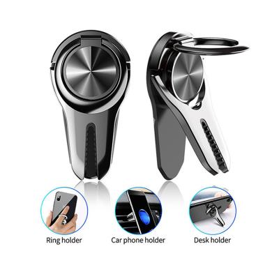 China PORTABLE Universal 360 Rotating Car Air Vent Mount Mobile Silicone Light Holder Bracket For Magnetic Finger Ring Holder for sale