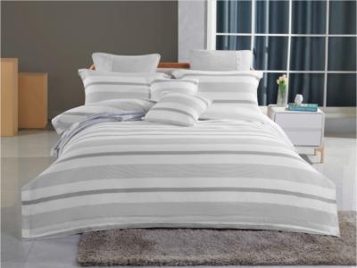 China Sustainable King Size Duvet Cover Grey Striped Duvet Cover Customized for sale