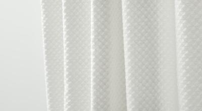 China Light Grey Shower Curtain Jacquard 95% Cotton 5% Recycled Polyester for sale