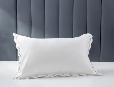 China OEM White Cotton Embroidered Pillowcases OEKO-TEX King Size Pillow Cases for sale