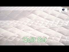 printed white cotton quilt set queen size duvet cover customized