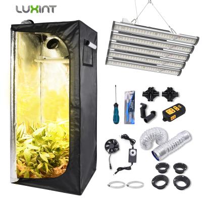 China Seed starting LUXINT 60x60x120 2x2 ft grow tent kit with 150w led grow light for medicinal plants for sale