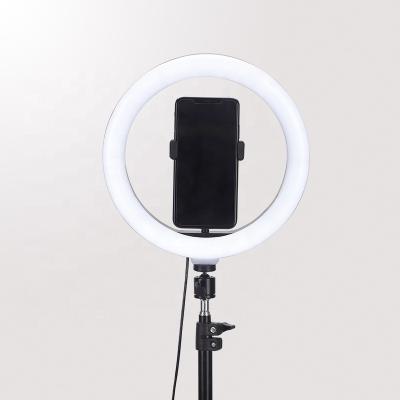 China Mini ABS+Metal Ring Light 10 Inch 18W Ring Desk Lamp Led Selfie Ring Light With Tripod Stand for sale