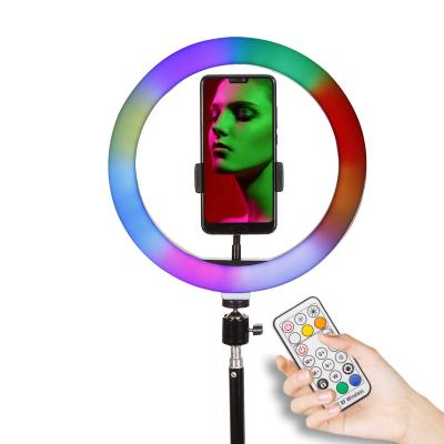 China ABS+metal 3000-6500k small ring light 26cm rgb full color living flowing kit with 8+15w led light studio lighting kit photography for sale