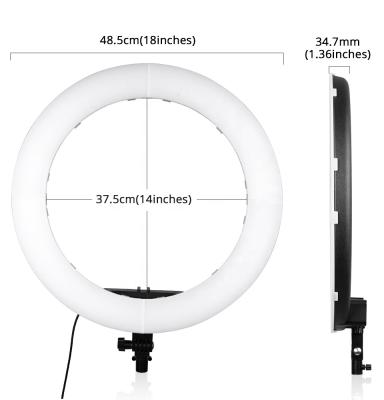 China 18 Inch 65w 480 LED PORTABLE Photographic Lighting Dimmable Battery Operated Led Ring Light For Beauty Makeup for sale