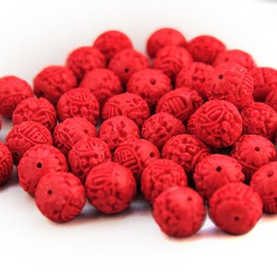 China Other Chinese Style Cinnabar Red Lacquer Round Ball Beads For Bracelet Anklet Chain Diy Jewelry Making Accessories for sale