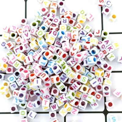 China Square Acrylic Letter Beads Alphabet Plastic Beads Plastic Beads For DIY Necklace Bracelet Jewelry Making for sale