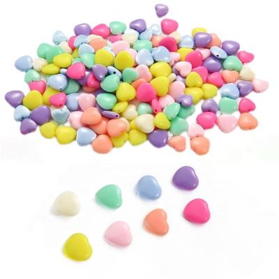 China 500g/bag Acrylic Heart Shaped Plastic Beads For DIY Necklace Bracelet Jewelry Making Accessories for sale