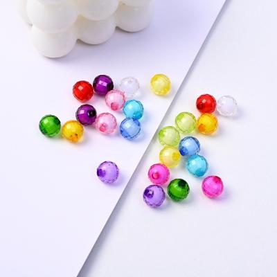 China Faceted round acrylic bead 25mm/30mm transparent acrylic in bead for diy handmade beaded jewelry making for sale