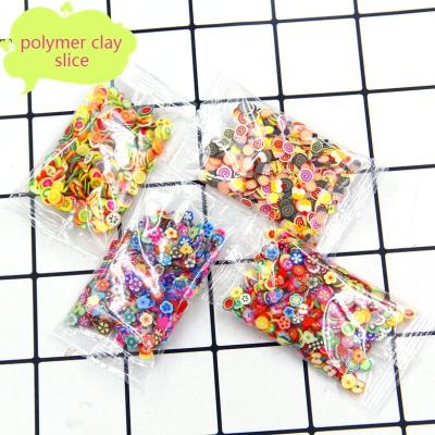 China New Arrival 500 Pieces /bag Polymer Clay Soft Fruit Nail Decals Pottery Fruit Slices For Polymer Clay Nail Art Decoration Nail Tips for sale