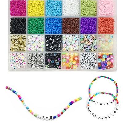 China Crystal 3MM Solid Color Glass Pony Seed Beads Acrylic Letter Beads Kit For DIY Bracelet Necklace Jewelry Accessories Loose Beads for sale