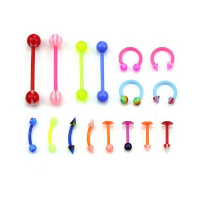 China Fashion 25 Pieces Stainless Steel Body Ear Jewelry Eyebrow Piercing Tongue Rings Nose Ring and Belly Button Rings Sets for sale