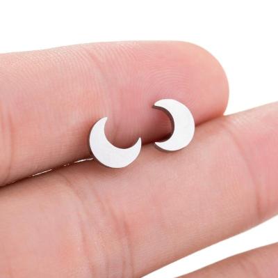 China CLASSIC simple cute women Crescent Moon Earrings Jewelry For wholesale stainless steel stud earring joyeria arete for sale