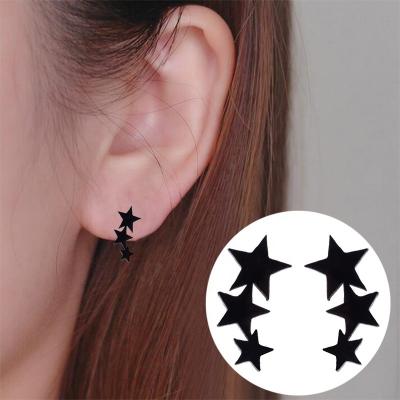 China CLASSIC Korean geometric five-pointed star stud earrings for women stainless steel earrings wholesale brincos for sale