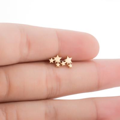 China New CLASSIC Korean cute five-pointed star stud earrings geometric soft stars stud earrings for women arete for sale