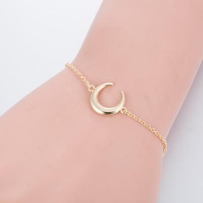 China Simple Punk Fashion Jewelry Ladies Moon Charm Alloy Bracelet Bangle Adjustable Bracelet For Women for sale