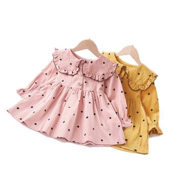 China 1-5Y Toddler Baby Kids Anti-Shrink Shirt/Blouse OEM Anti-Shrink 0r Polka Dot 1-5Y Polka Dot Girls Shirt Baby Princess Dress Casual Clothes ODM Plain Dyed Full for sale