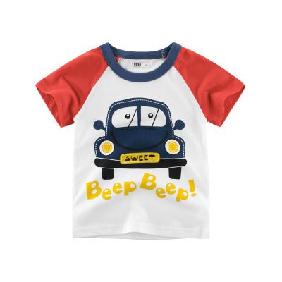 China Baby T-shirt Anti-Shrink Kids Tops Short Clothing Cartoon Car Cotton Sleeve T-shirts Boys T-shir for sale