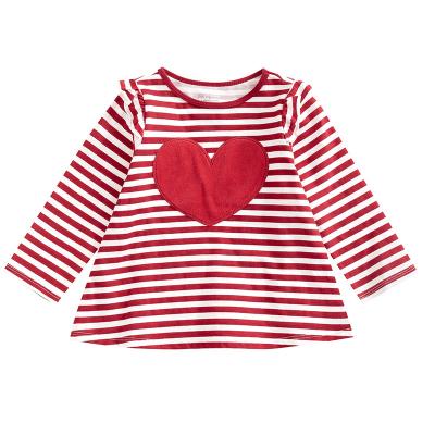 China Soft Striped Anti-Shrink Tops Comfortable Cotton Knitted Casual Shirts Babies Cute T-Shirts for sale