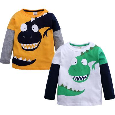 China 2022 Children's Anti-Shrink Spring Long Round Sleeve Baby's Shirt Anti-Shrink Neck Sleeve T-Shirt for sale