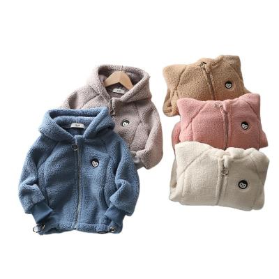 China Autumn Boys Girls Coats Lambs Breathable Wool Striped Anorak Kids Boys Winter Coat Thick Warm Jacket for sale