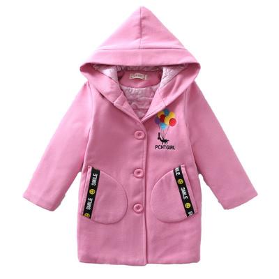 China Anti-wrinkle girls wool overcoat long anorak in autumn and winter coats for kids. for sale